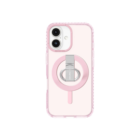 Apple iPhone 16 Case with M-safe Charging Feature and Ring Stand, Amazingthing Titan Pro Series Cover, Pink