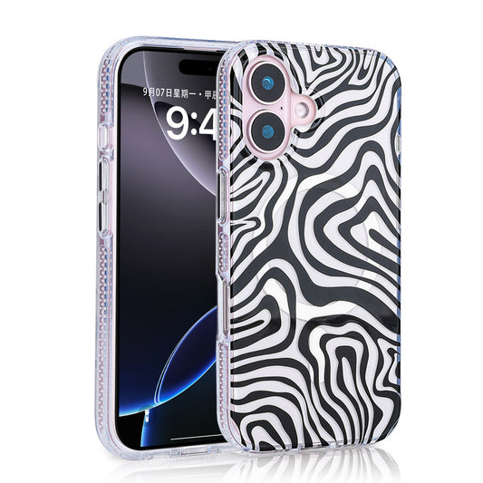 Apple iPhone 16 Case Zore Jago Cover with M-Safe Charging Feature Black-White