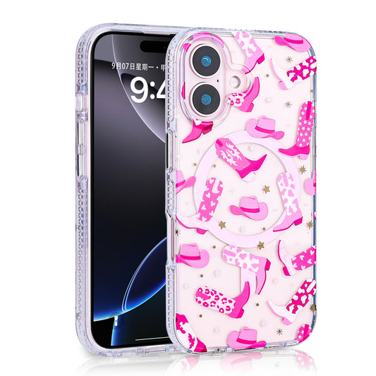 Apple iPhone 16 Case Zore Stilo Cover Pink with M-safe Charging Feature