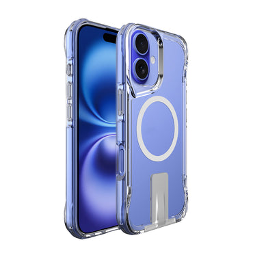 Apple iPhone 16 Case M-safe Charging Feature Zore T-Max Stand Cover Transparent