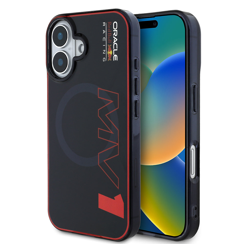 Apple iPhone 16 Case Redbull Original Licensed M-safe Charging Feature Dual Layer Hard PC Large Size MV Cover Navy Blue