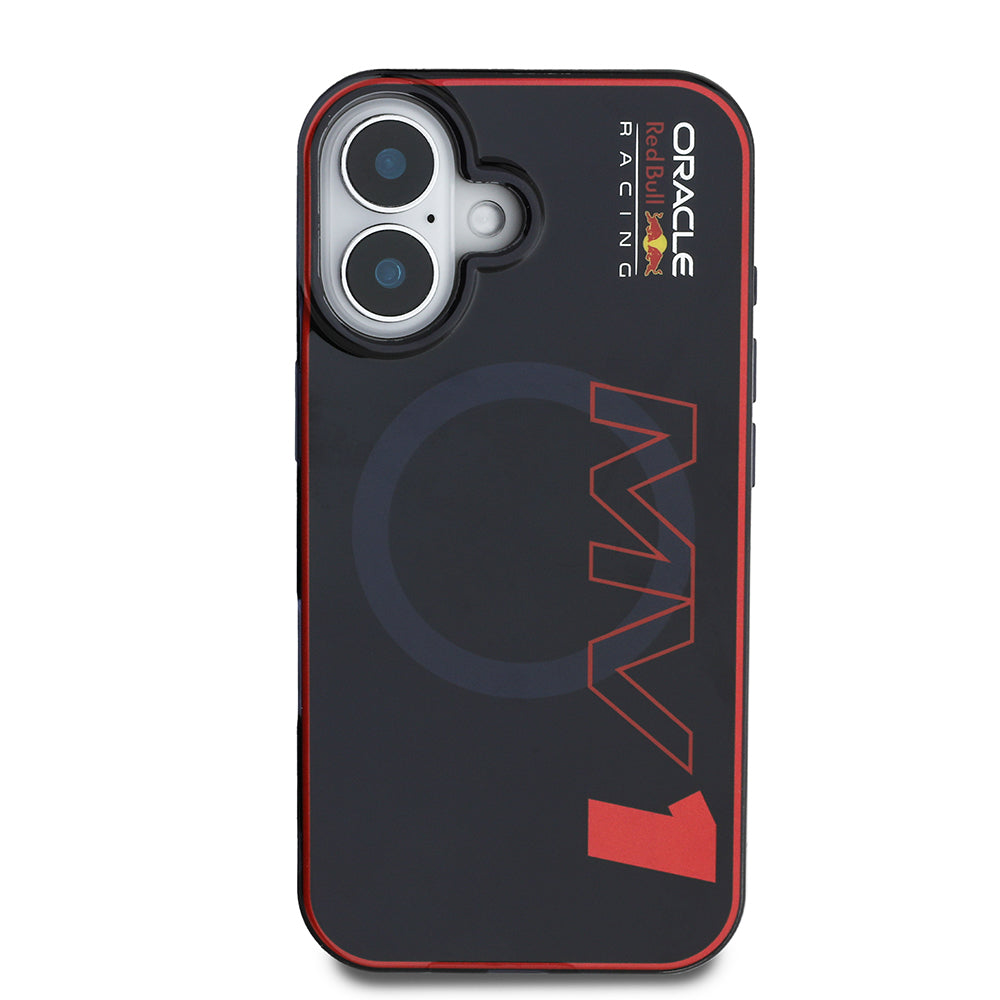 Apple iPhone 16 Case Redbull Original Licensed M-safe Charging Feature Dual Layer Hard PC Large Size MV Cover Navy Blue