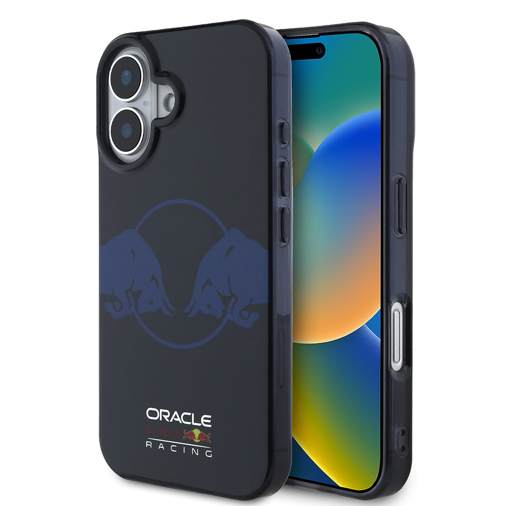 Apple iPhone 16 Case Redbull Original Licensed M-Safe Charging Feature IML Double Bull Printed Hard PC Cover Navy Blue