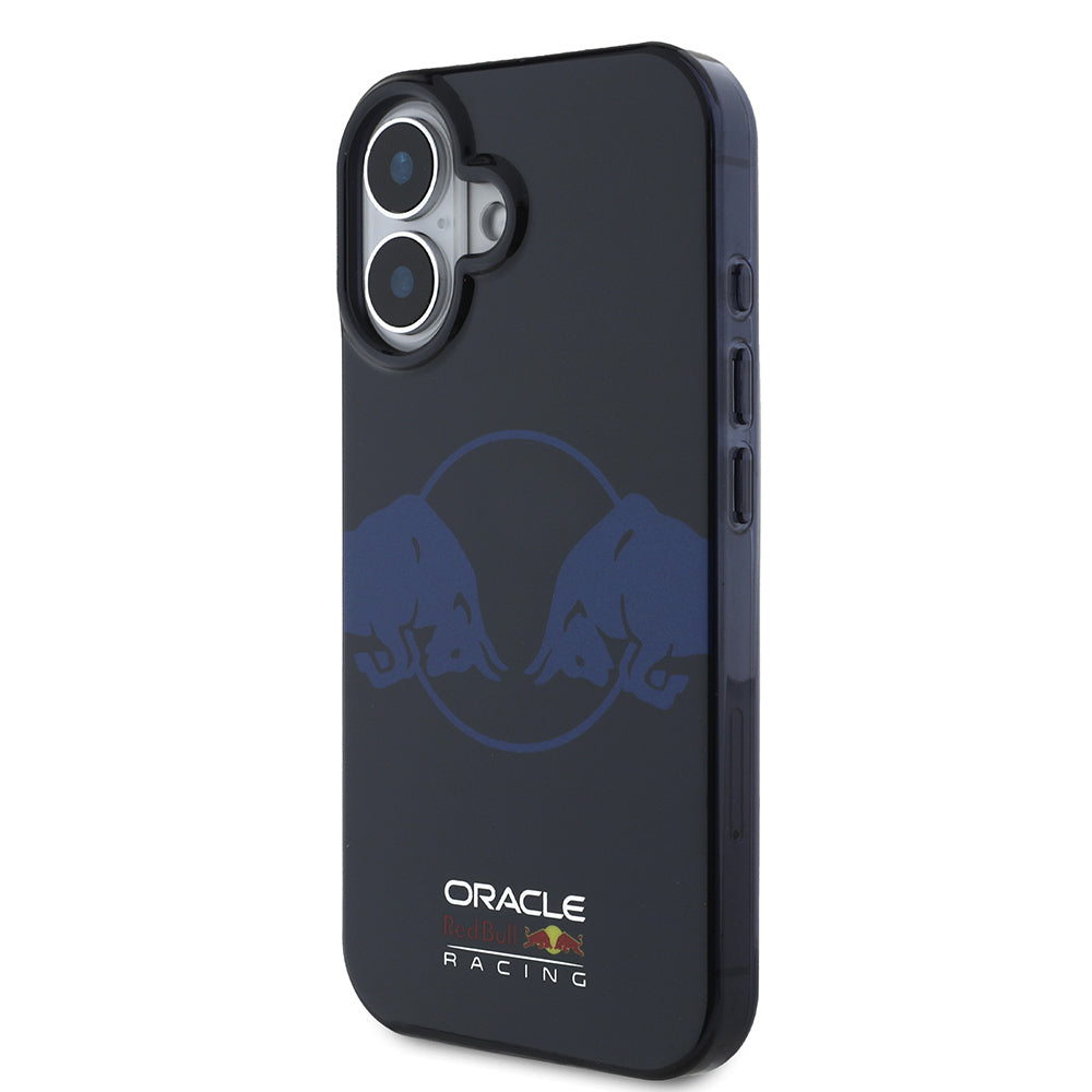 Apple iPhone 16 Case Redbull Original Licensed M-Safe Charging Feature IML Double Bull Printed Hard PC Cover Navy Blue