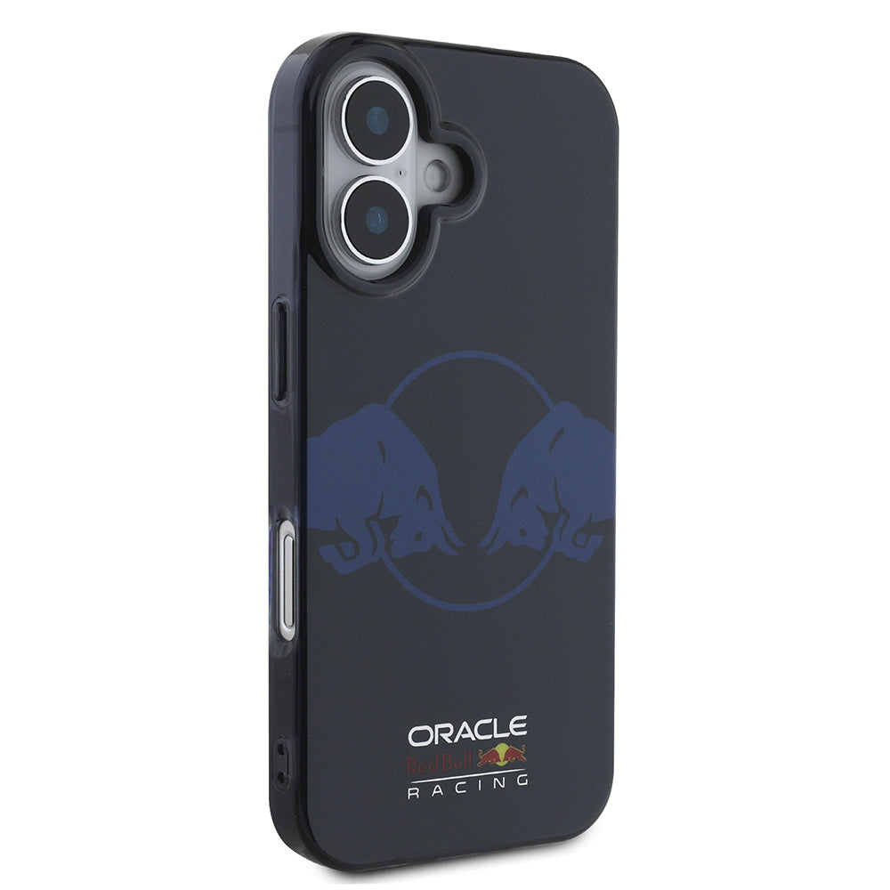Apple iPhone 16 Case Redbull Original Licensed M-Safe Charging Feature IML Double Bull Printed Hard PC Cover Navy Blue