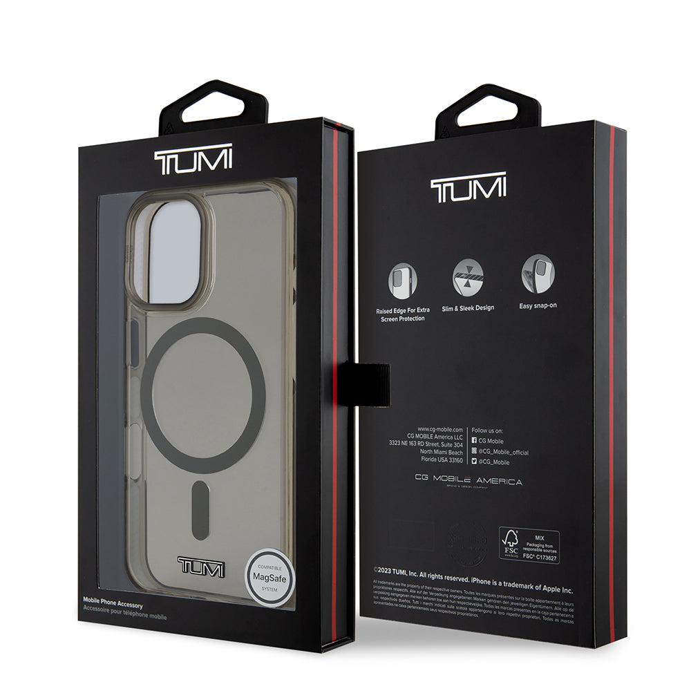 Apple iPhone 16 Case TUMI Original Licensed M-safe Charging Feature Airbag Transparent Cover Khaki