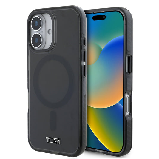 Apple iPhone 16 Kılıf TUMI Orjinal Lisanslı M-safe Şarj Özellikli Airbagli Transparan Kapak Siyah