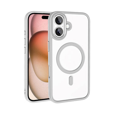 Apple iPhone 16 Kılıf Wireless Şarj Özellikli Zore Krom M-safe Silikon Kapak