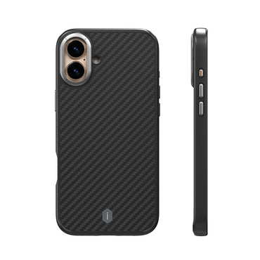 Apple iPhone 16 Case Wiwu DCC-205 M-safe Charging Feature Aramid Fiber Design Kevlar Cover Black