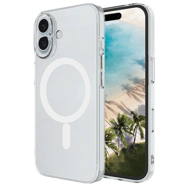 Apple iPhone 16 Case Zore M-safe Charging Transparent Single Camera Frame Porto Cover Transparent