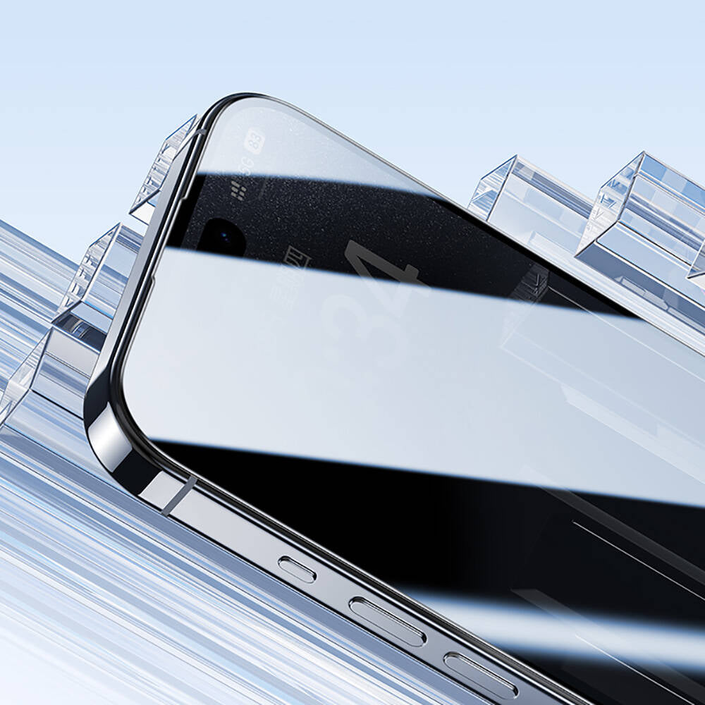 Apple iPhone 16 Plus Benks Ultra Shield 0.4mm Privacy Ekran Koruyucu + Kolay Uygulama Aparatlı Siyah