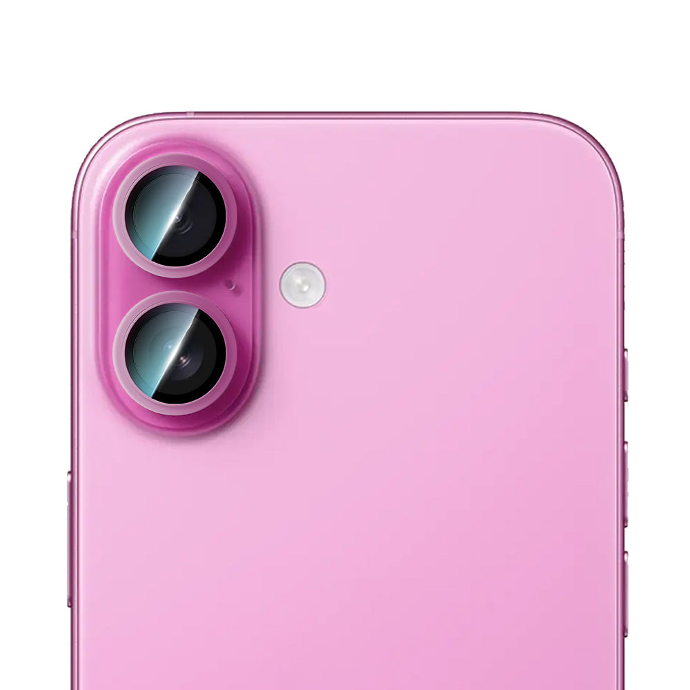 Apple iPhone 16 Plus CaseWorld Alloy Series Oleophobic Anti-Reflective Camera Lens Protector Pink