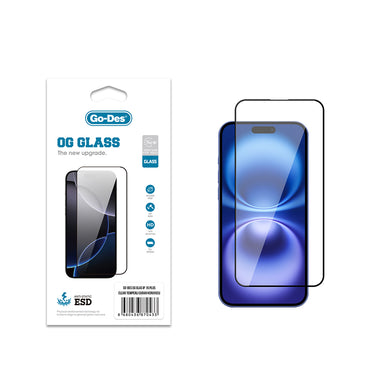 Apple iPhone 16 Plus Go Des OG Glass Antistatic Tempered Glass Screen Protector Transparent