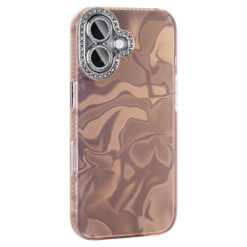 Apple iPhone 16 Plus Airbag Case with Shiny Stone Detail Design Zore Esila Cover White
