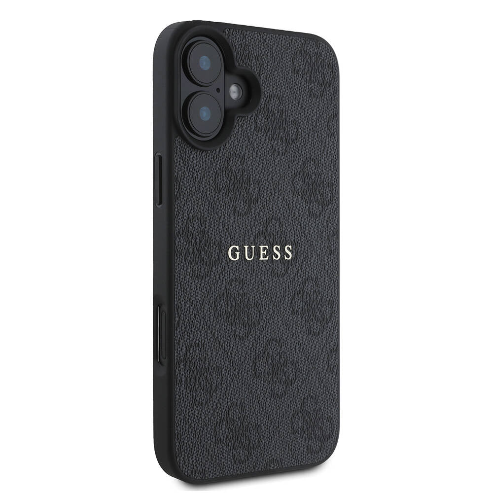 Apple iPhone 16 Plus Case Guess Original Licensed M-safe Charging Feature 4G Patterned Text Logo Cover Pink