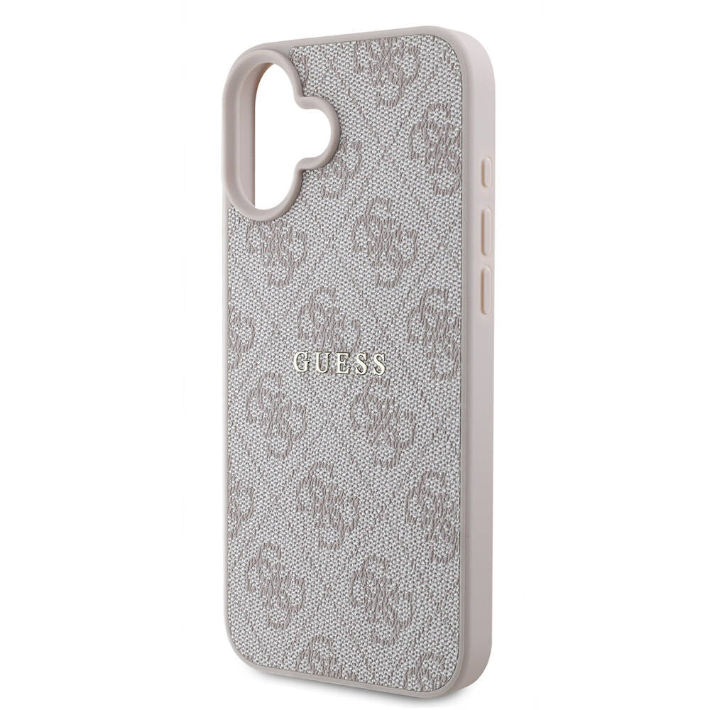 Apple iPhone 16 Plus Case Guess Original Licensed M-safe Charging Feature 4G Patterned Text Logo Cover Black