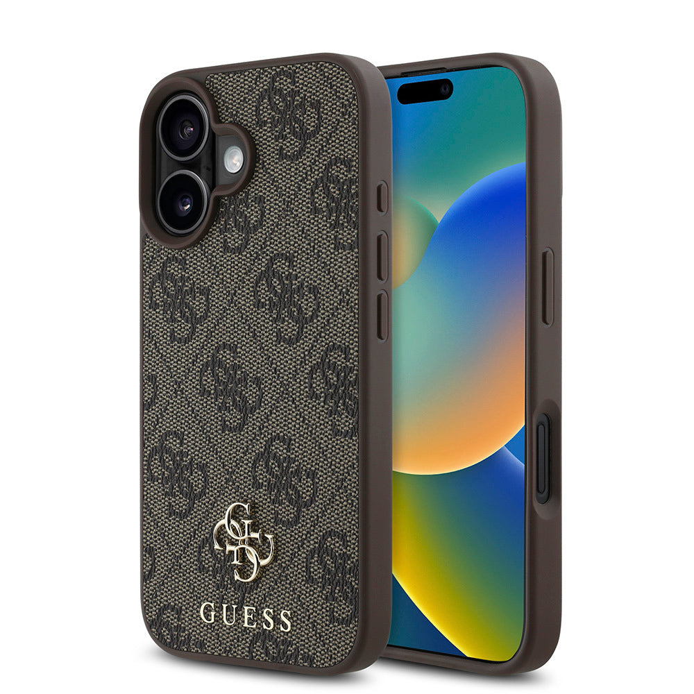 Apple iPhone 16 Plus Case Guess Original Licensed M-safe Charging Feature Small 4G Classic Cover Pink