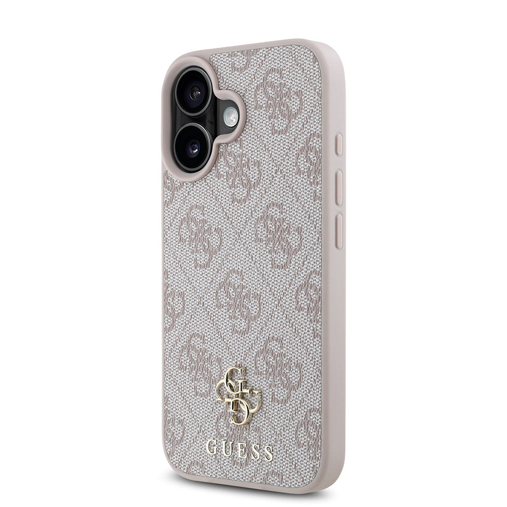 Apple iPhone 16 Plus Case Guess Original Licensed M-safe Charging Feature Small 4G Classic Cover Brown