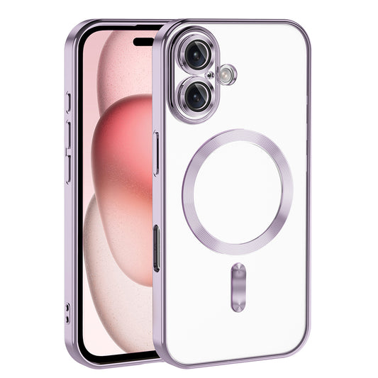 Apple iPhone 16 Plus Case Camera Protection M-safe Wireless Charging Feature Zore Demre Cover Lilac