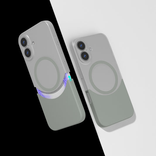 Apple iPhone 16 Plus Case M-Safe Charging Magnetic Zore Double Cover Gray