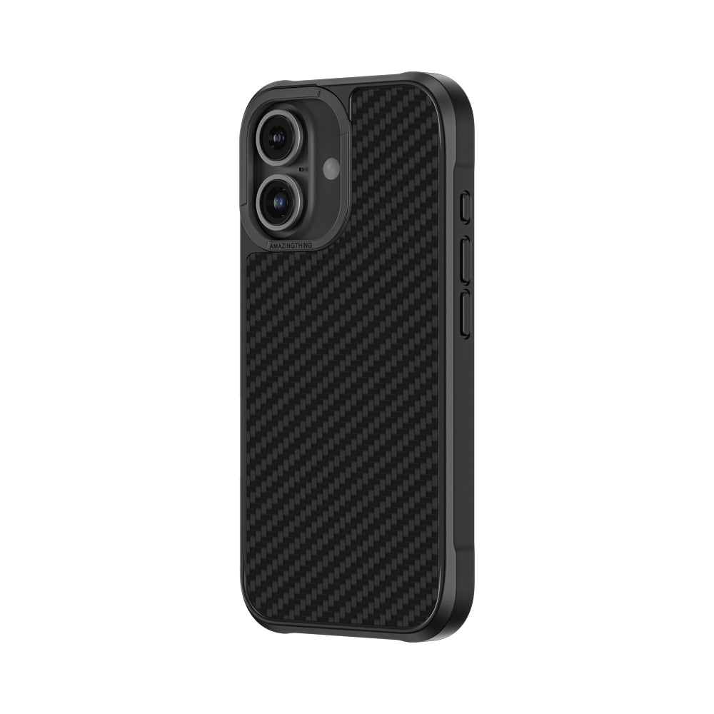 Apple iPhone 16 Plus Case M-safe Charging Feature 1500D Aramid Fiber Amazingthing Titan Max Series Cover Black