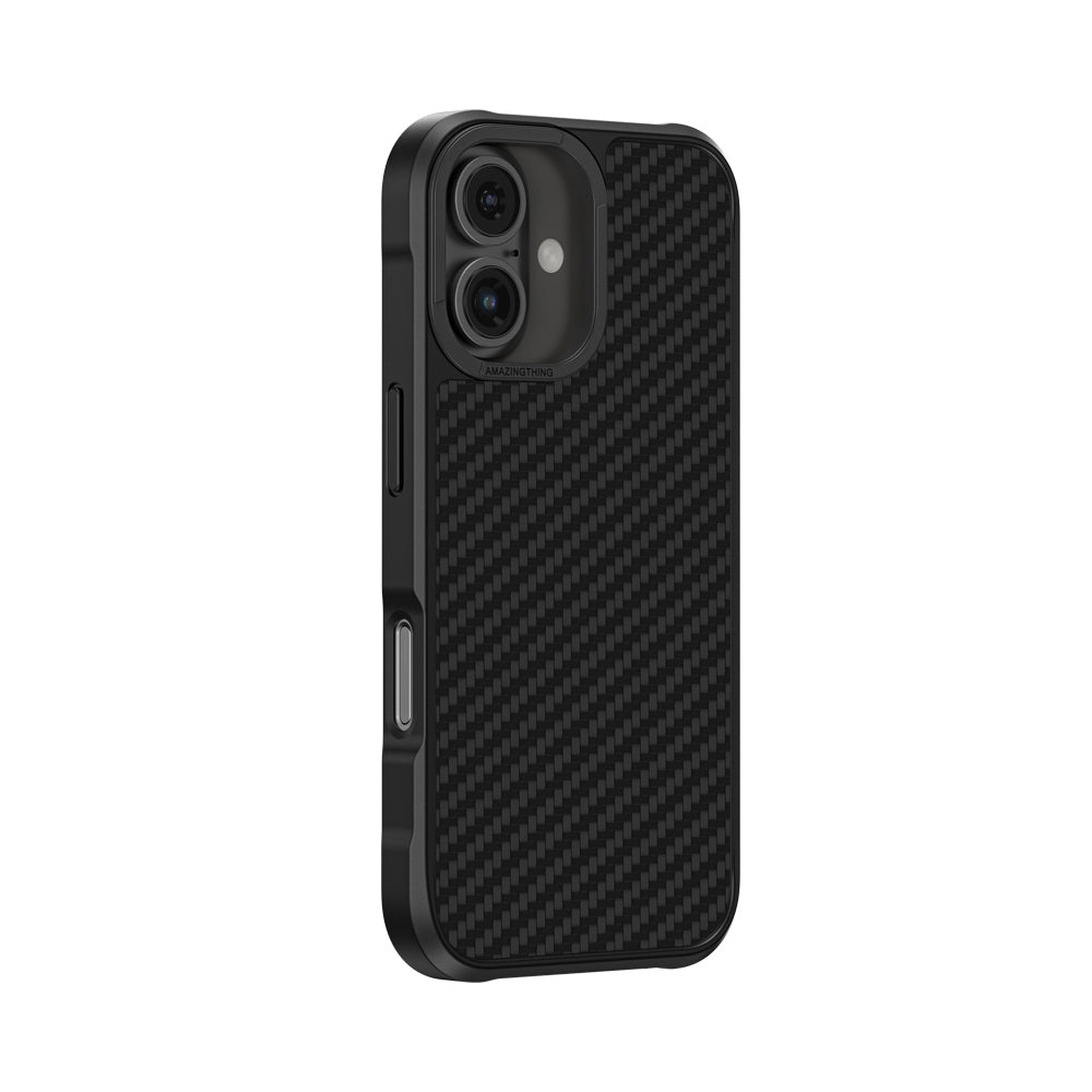 Apple iPhone 16 Plus Case M-safe Charging Feature 1500D Aramid Fiber Amazingthing Titan Max Series Cover Black