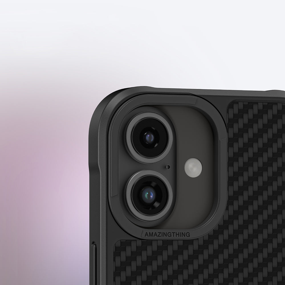 Apple iPhone 16 Plus Case M-safe Charging Feature 1500D Aramid Fiber Amazingthing Titan Max Series Cover Black