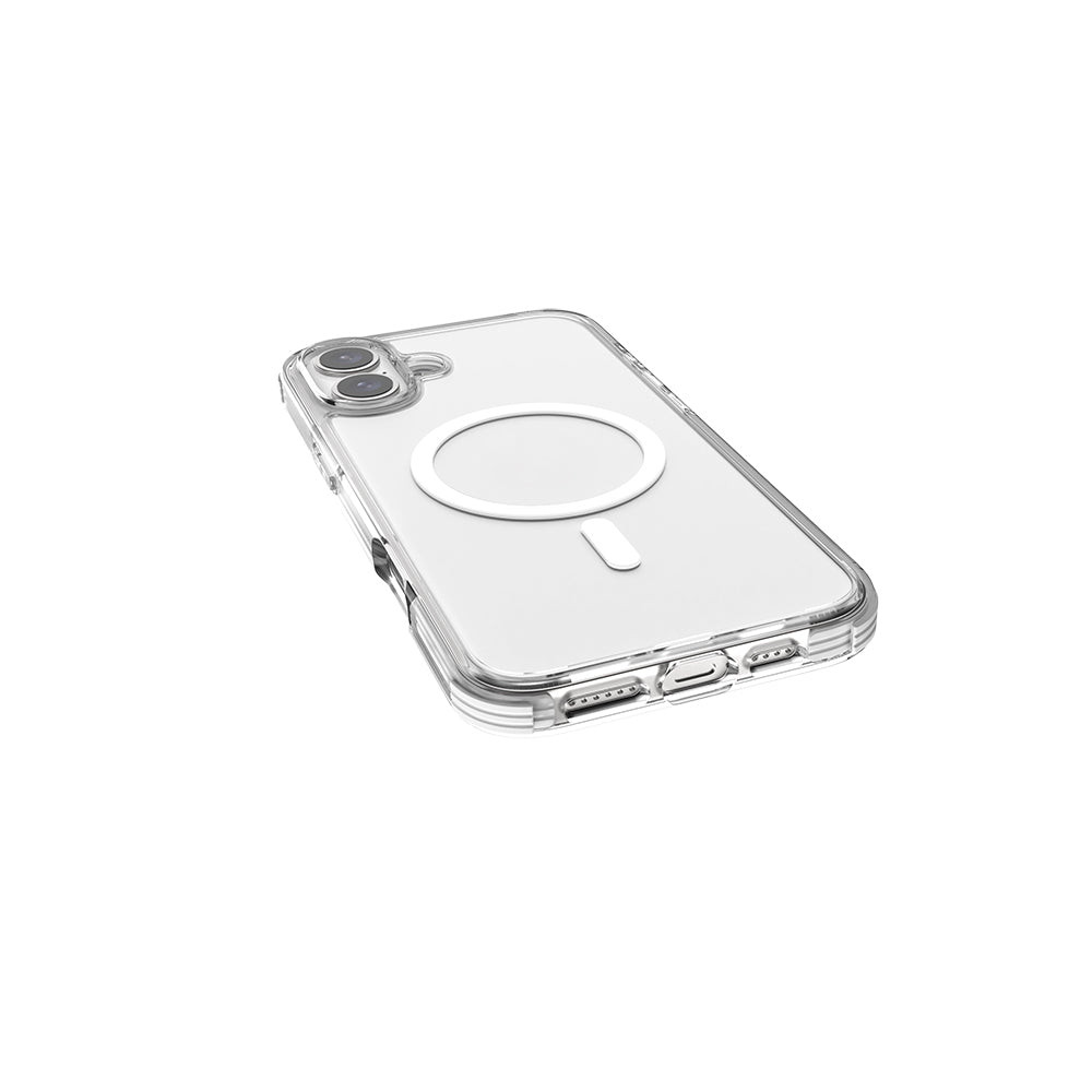 Apple iPhone 16 Plus Kılıf M-safe Şarj Özellikli Airbag Tasarımlı Raptic Clear Serisi Şeffaf Kapak Siyah