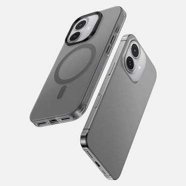 Apple iPhone 16 Plus Kılıf M-safe Şarj Özellikli Benks Lucid Armor Kapak Titanyum-Gri