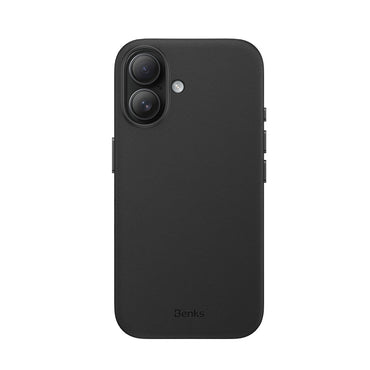 Apple iPhone 16 Plus Kılıf M-safe Şarj Özellikli Çizilmeye Dayanıklı Benks VitaPro Serisi PU Deri Kapak Gri