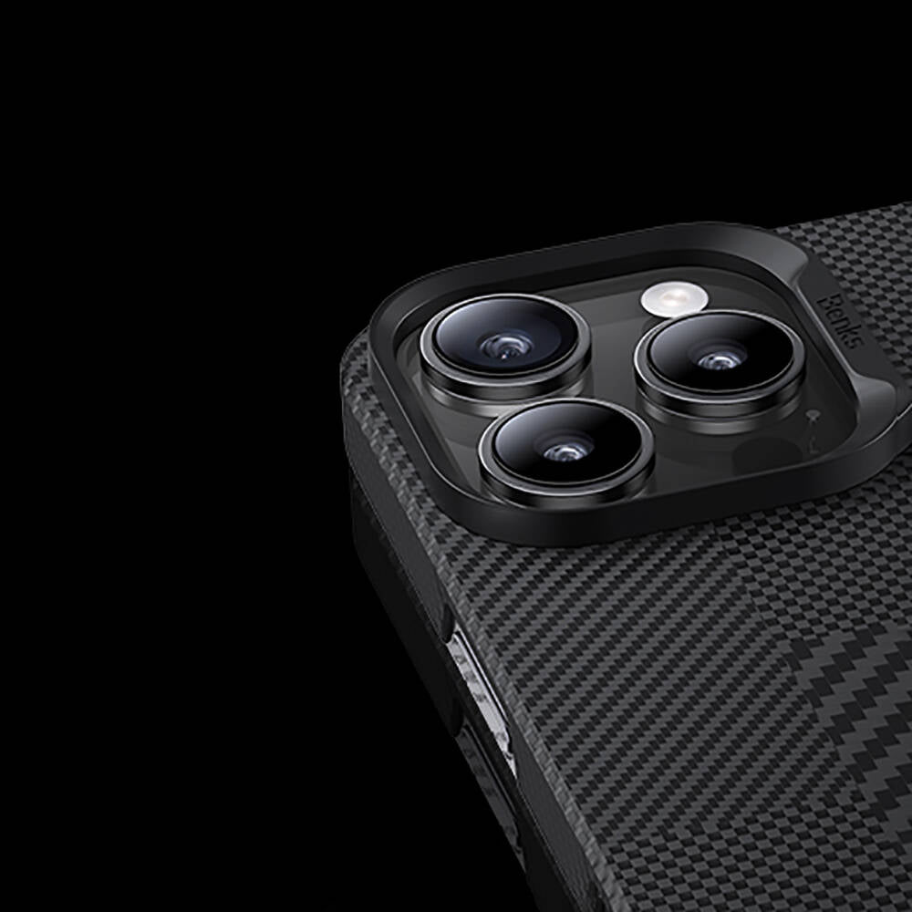 Apple iPhone 16 Plus Case M-safe Charging Carbon Fiber Benks Montage ArmorAir Kevlar Cover Black