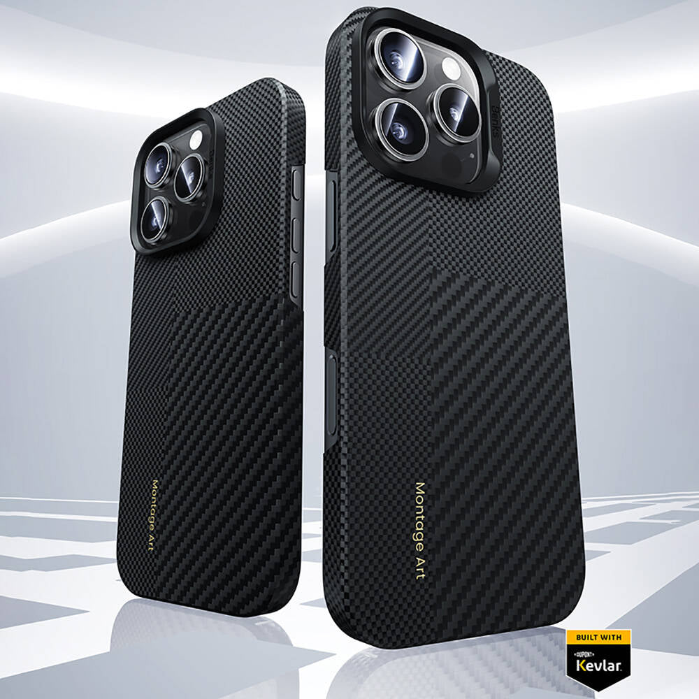 Apple iPhone 16 Plus Case M-safe Charging Carbon Fiber Benks Montage ArmorAir Kevlar Cover Black