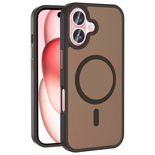 Apple iPhone 16 Plus Case with M-safe Charging Function, Matte Back Surface, Zore Sio Cover, Rose Brown