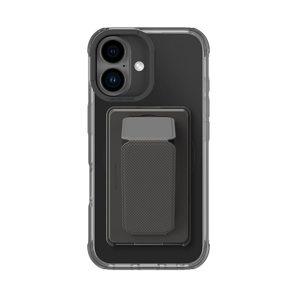 Apple iPhone 16 Plus Case M-safe Charging Stand Set Amazingthing Omni Adventure Series Cover Black