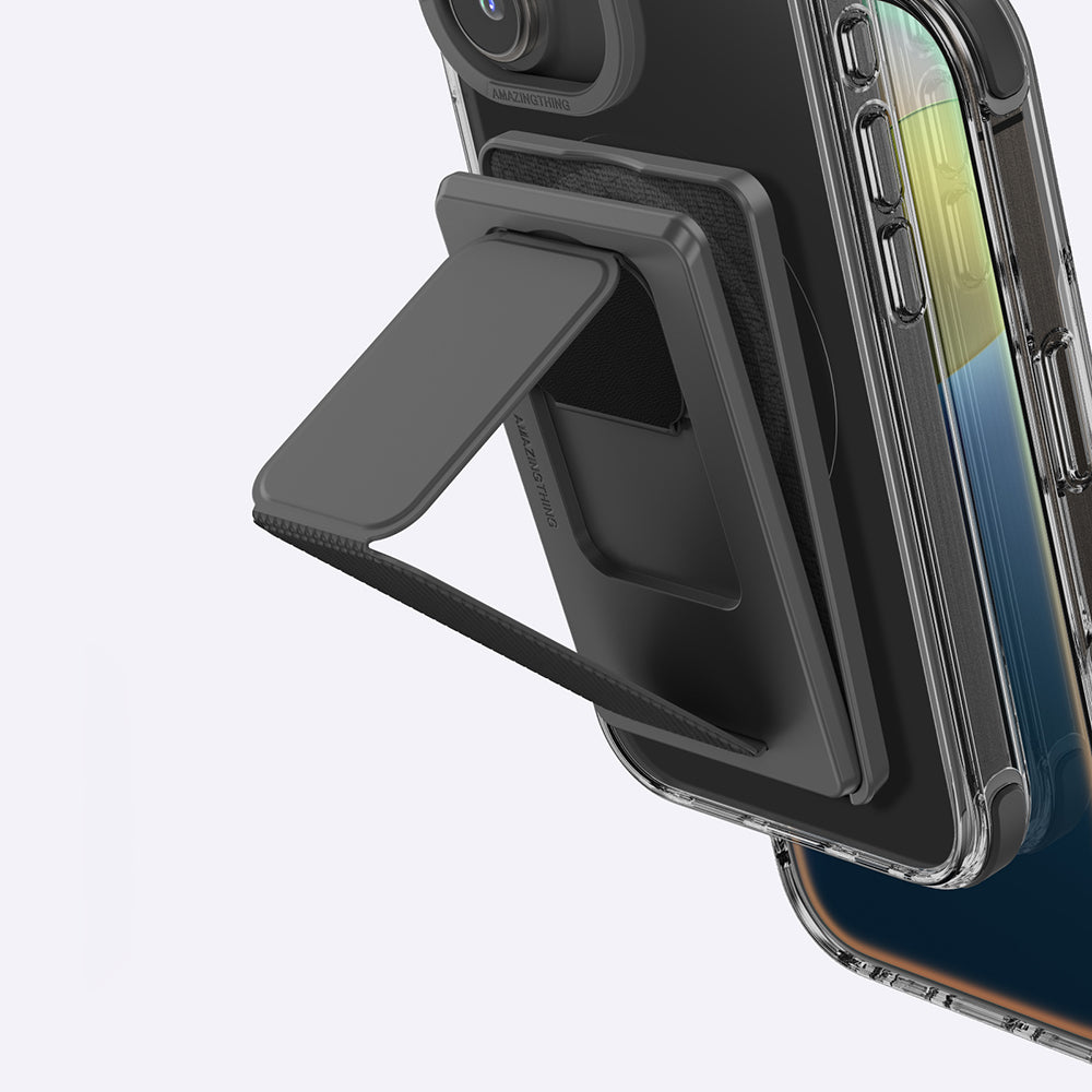 Apple iPhone 16 Plus Case M-safe Charging Stand Set Amazingthing Omni Adventure Series Cover Black
