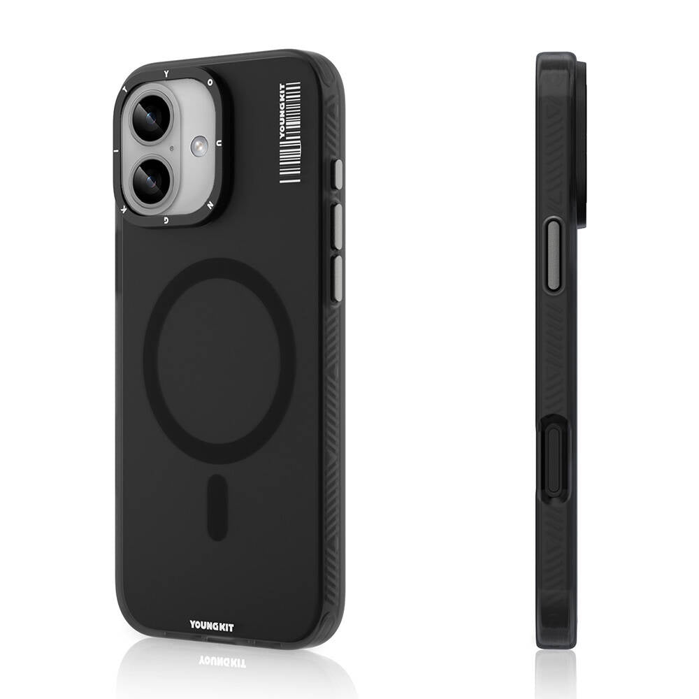 Apple iPhone 16 Plus Case M-safe Charging Feature Youngkit Hidden Sand Series Cover Black