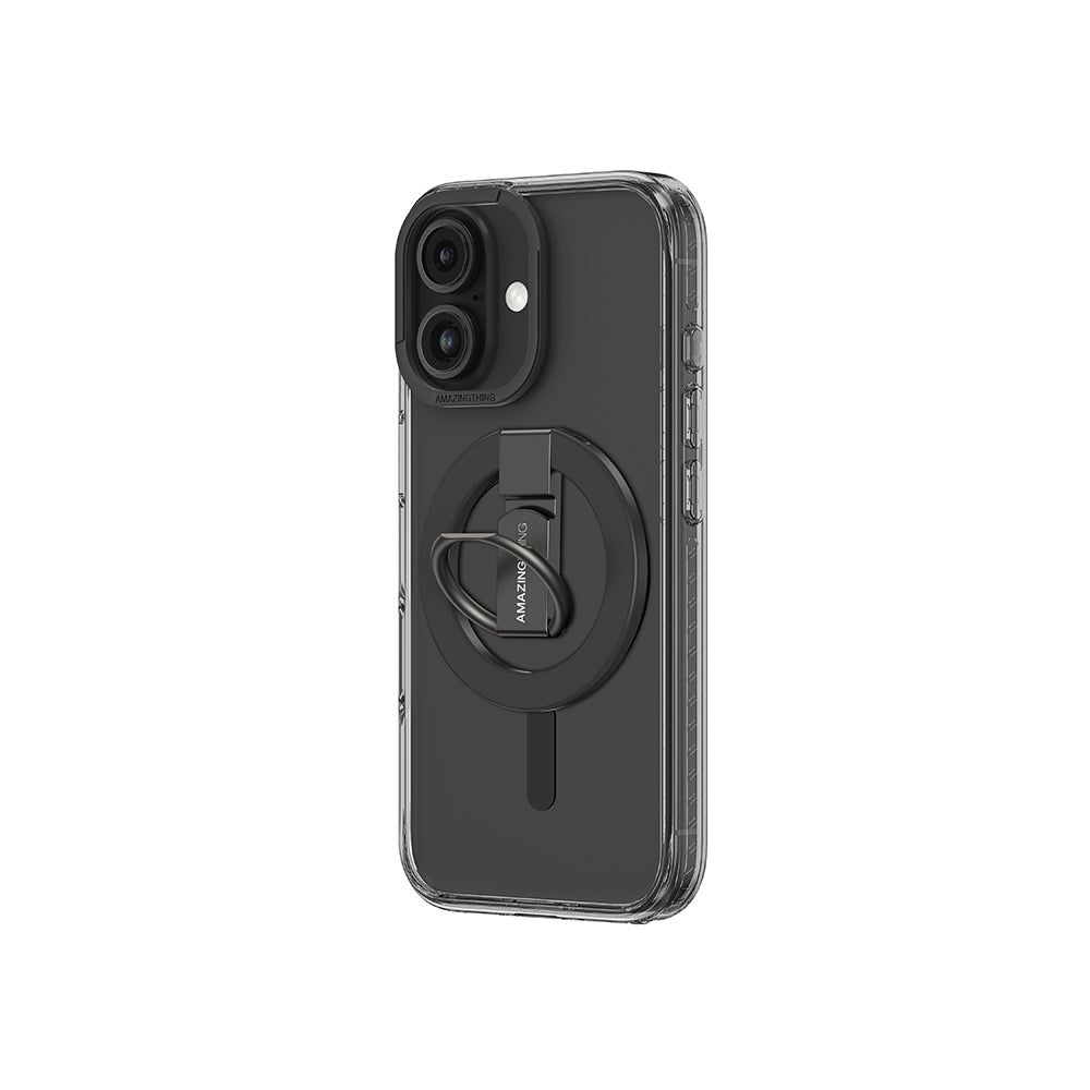 Apple iPhone 16 Plus Case with M-safe Charging Feature and Ring Stand, Amazingthing Titan Pro Series Cover, Pink