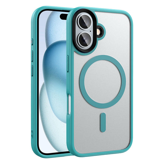 Apple iPhone 16 Plus Case Matte Back Surface Wireless Charging Feature Zore Flet M-safe Cover Green