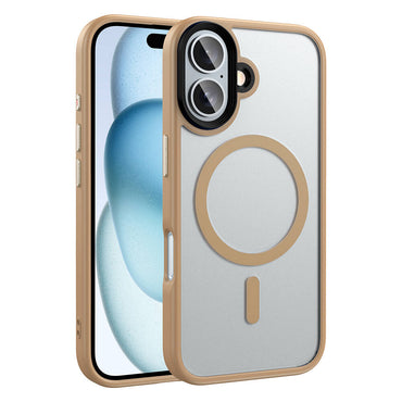 Apple iPhone 16 Plus Case Matte Back Surface Wireless Charging Feature Zore Flet M-safe Cover Pink