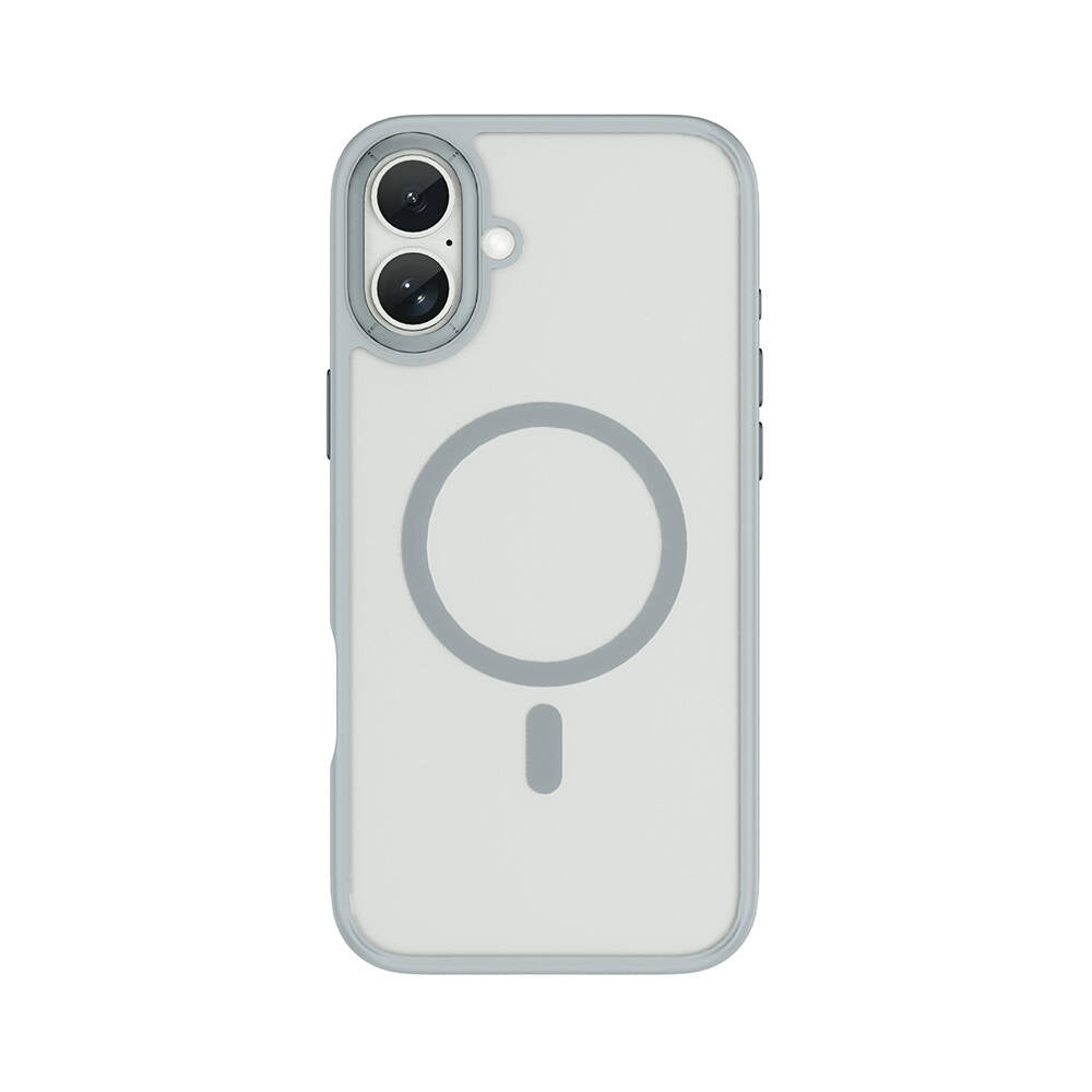 Apple iPhone 16 Plus Case Wiwu FGG-012 ArmorPro Series M-safe Charging Feature Fingerprint-Proof Case Gray