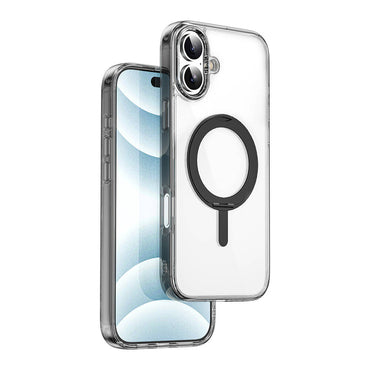 Apple iPhone 16 Plus Case Wiwu MCC-201 iShield Ultra Series M-safe Charging Stand Crystal Hard PC Cover Black
