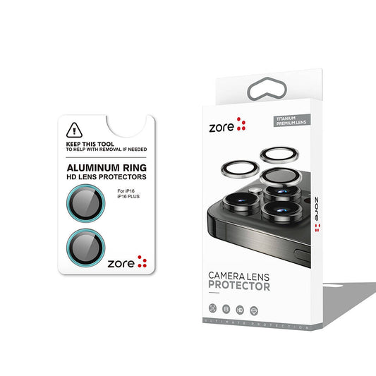 Apple iPhone 16 Plus Zore CL-12 Premium Sapphire Anti-Fingerprint Anti-Reflective Camera Lens Protector Light Green