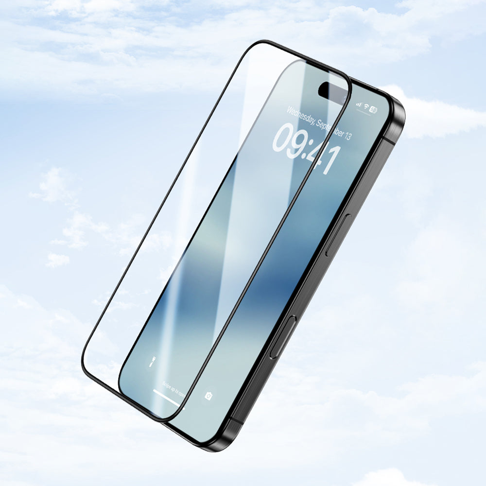 Apple iPhone 16 Pro Benks Ultra İnce Kenarlı Ekran Koruyucu + Kolay Uygulama Aparatlı Siyah