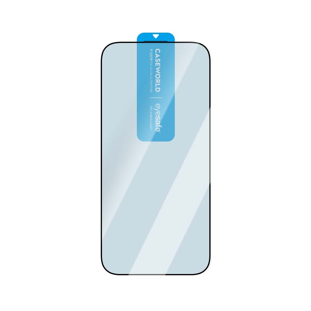 Apple iPhone 16 Pro CaseWorld 3D Eyesafe Mavi Işık Teknolojili 0.15mm Temperli Cam Ekran Koruyucu + Uygulama Aparatı Şeffaf