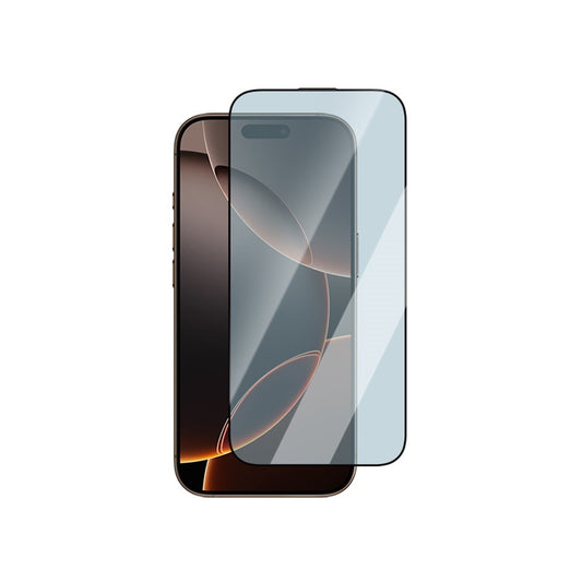 Apple iPhone 16 Pro CaseWorld 3D Eyesafe Mavi Işık Teknolojili 0.15mm Temperli Cam Ekran Koruyucu + Uygulama Aparatı Şeffaf