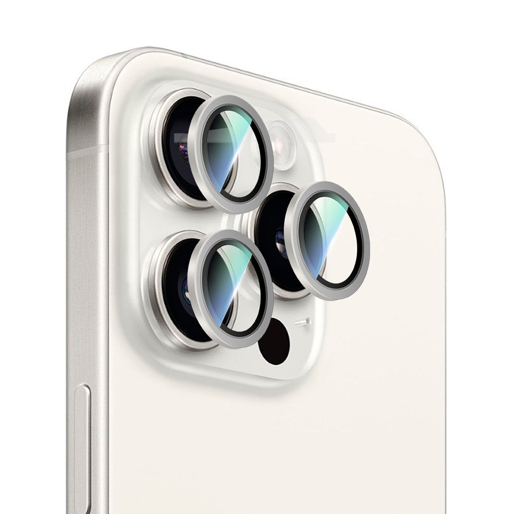 Apple iPhone 16 Pro CaseWorld Alloy Serisi Oleofobik Anti Reflective Kamera Lens Koruyucu Gri
