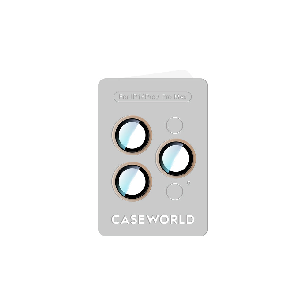 Apple iPhone 16 Pro CaseWorld Alloy Two-Color Series Lens Protector Silver