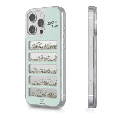 Apple iPhone 16 Pro Kılıf Aynalı ve Boncuklu Tasarım Youngkit Jump Serisi Kapak Pembe