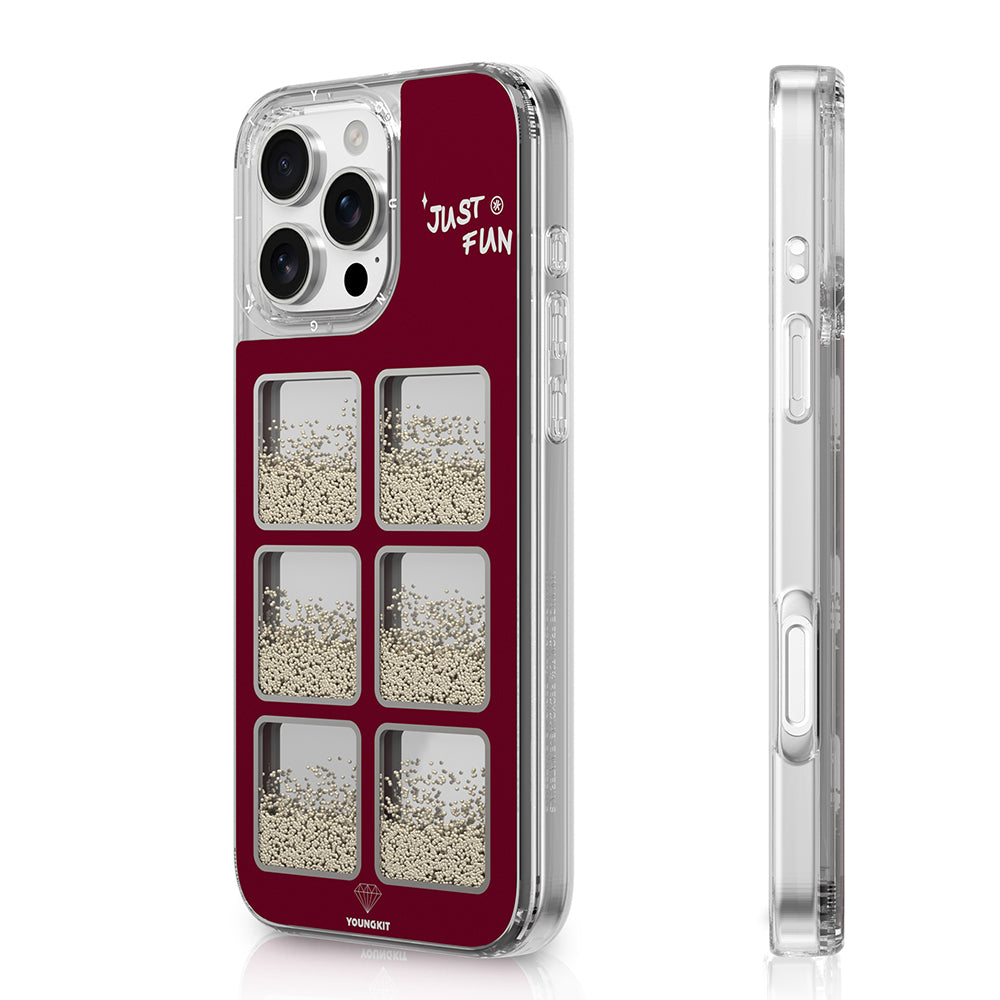 Apple iPhone 16 Pro Case Mirrored and Beaded Design Youngkit Spirit Series Cover Plum