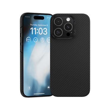 Apple iPhone 16 Pro Case Benks M-safe Charging Metal Camera Frame Magnetic ArmorAir 600D Kevlar Fiber Cover Black
